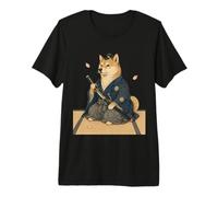 Kimono japonés Samurai Shiba Inu Ukiyo E Camiseta Premium