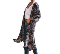 Kimono Mujer Cardigan Mujer Verano Playa Cardigan Boho Style Suelto Chal de Gasa Ropa de Baño Cover Up Camisas Mujer Largos Vestido Playa Verano Camisolas Playeras Suelto Pareos