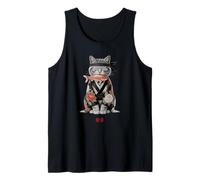 Kimono Samurai Gato Pez Japonés Minimal Pacífico Zen Camiseta sin Mangas