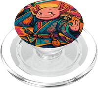 Kimono samurai japonés mapache axolotl amante de los animales japoneses PopSockets PopGrip para MagSafe
