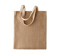 Kimood - Bolsa de yute con diseño para mujer (Talla Única/Natural/capuchino)