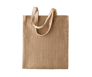 Kimood - Bolsa de yute con diseño para mujer (Talla Única/Natural/capuchino)