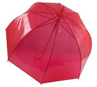 Kimood - Paraguas automático con cúpula transparente (Talla Única/Rojo)