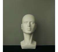 KIMRUIMA Cabeza de Muñeco Masculina Blanca para Pelucas, Sombreros y Gafas de Moda - Superficie , Características Faciales Detalladas, Accesorio Duradero para Exhibición de Peinados y Accesorios