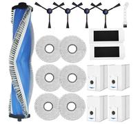 KimSin accesorios de repuesto para Ecovacs Deebot T30S Combo robot aspirador, cepillo principal + 6 paños mopa + 4 bolsa de polvo + 4 cepillos laterales + 2 filtros