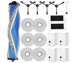 KimSin accesorios de repuesto para Ecovacs Deebot T30S Combo robot aspirador, cepillo principal + 6 paños mopa + 4 bolsa de polvo + 4 cepillos laterales + 2 filtros