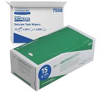 Kimtech Science Paños de Limpieza 7558, 2 Capas, Para Tareas Delicadas, 15 Cajas x 200 Paños Blancos (3.000 en total)