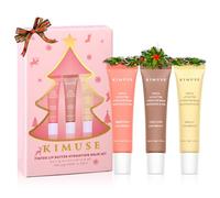 KIMUSE 3 Pack Tinted Lip Butter Hydration Balm, Tratamiento Hidratante para Labios con Ácido Hialurónico y Vitamina E, Bálsamo Labial Hidratante para Brillo e Hidratación, Fórmula Vegana