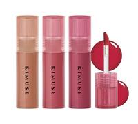 KIMUSE Gleamy Gloss Lip Stain Set, Resplandor Brillo de Labios de larga duración, Tinte de labios de color vivo con acabado hidratante sin peso y no pegajoso