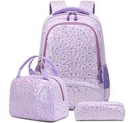 Kimwadalh Mochila Felpa Infantil Niña Set Primaria Escolar Bolsa Almuerzo Estuche Viajes