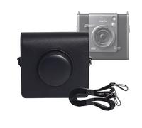 Kimyoaee Funda de transporte para cámara Fujifilm Instax Wide Evo 2 en 1, accesorios para cámara instantánea, bolsa de cuero con correa de hombro extraíble, Black