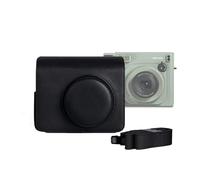 Kimyoaee Funda de transporte para cámara instantánea Fujifilm Instax Wide 400, bolsa de cuero con correa de hombro extraíble, Black