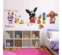 kina - B_R0005 Pegatinas de Pared ecológicos e hipoalergénicos para Bebés Efecto Tela suave reposicionable Bing Cartoon Flop Pando Sula Decoración recién nacidos Papel pintado