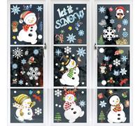 kina - NT004 | 8 Hojas 20x30cm - 217 piezas | Pegatinas para Ventanas | Kit de Navidad | Merry Christmas | Felices fiestas | Happy New Year | Escaparates | Electrostático Transparente Extraíble