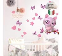 kina - Pegatina Pared Decoración Habitación Niños R00076 - Material Tela Ecológica, Hipoalergénico, Reposicionable, Efecto caricia, Escuela infantil - Gráficos Gatito y medir 90x30 cm