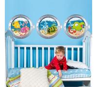 kina - Pegatina Pared Decoración Habitación Niños R00189 - Material Tela Ecológica, Hipoalergénico, Reposicionable, Efecto caricia, Escuela infantil - Gráficos Mar y medir 100x30 cm