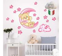 kina - Pegatina Pared Decoración Habitación Niños R00317 - Tela Ecológica, Hipoalergénico, Reposicionable, Efecto caricia, Escuela infantil - Gráficos Osito 40x30 cm