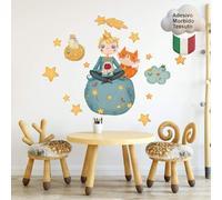 kina - Pegatina Pared Decoración Habitación Niños R00370 - Tela Ecológica, Hipoalergénico, Reposicionable, Efecto caricia, Escuela infantil - Gráficos El Principito y medir 80x30 cm