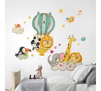 kina - Pegatina Pared Decoración Habitación Niños R00523 - Material Tela Ecológica, Hipoalergénico, Reposicionable, Efecto caricia, Escuela infantil - Gráficos Viaje y medir 120x30 cm