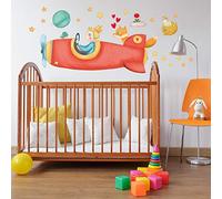 kina - Pegatina Pared Decoración Habitación Niños R00550 - Tela Ecológica, Hipoalergénico, Reposicionable, Efecto caricia, Escuela infantil - Gráficos El Principito y medir 110x30 cm
