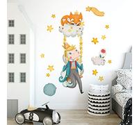kina - R00564 Pegatinas Pared Infantil ecológico e hipoalergénico efecto Tela Suave Fábula El Principito Decoración Reposicionable Pared Habitación Niños Bebés Papel Pintado - 120x30 cm