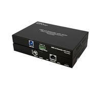 Kinan Extensor USB 3.2 a través de Cat6a/Cat7 de 330 pies, solo se requiere una fuente de alimentación, 4 puertos USB 3.2, extensor RS232 FSYNC USB 3.0, teclado y mouse USB a través de Ethernet, Plug