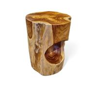 Kinaree Esa Auxiliar de Madera de raíz Salavan de 42 cm, Taburete de Teca Maciza, Adecuado como Pedestal, Soporte para Flores o mesita de Noche para salón