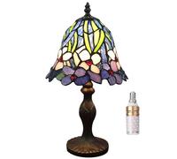 Kinbolas Estilo Tiffany De 7 Pulgadas Lámpara De Mesa Manchada De Lámpara De Vidrio Pequeña Lámpara De Noche De Lectura De Escritorio Antiguo