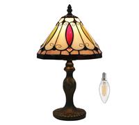 Kinbolas Lámpara De Mesa De 8 Pulgadas De Estilo Tiffany Lámparas De Vidrio Manchadas De Lámpara De Noche Pequeña Lectura De Escritorio Antiguo