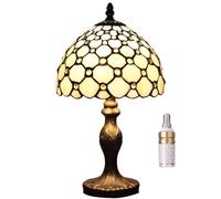 Kinbolas lampara de mesa Tiffany-Style 8 Pulgadas lamparas sobremesa Vitral Cuentas Pantallas Pequeña de Lectura Luz salon Dormitorio noche Oficina Vintage Art Deco Victoriano