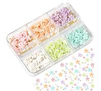 KINBOM 1000 Piezas Flores 3D para Uñas Coloridas, con Cuentas 3D Flores para Uñas Acrilicas Parte Posterior Plana Flores 3D Decoracion Uñas para Diseño de Uñas DIY Fabricación de Joyas (6 Colores)