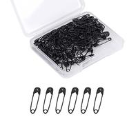 KINBOM 120 Piezas 19 mm Alfileres de Seguridad, Mini Imperdibles Alfileres de Seguridad de Metal para Manualidades Costura y Fabricación de Joyas (Negro)