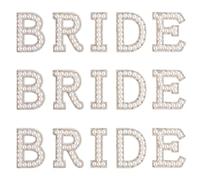 KINBOM 15 Piezas Parches Letras Perlas, Apliques Novia de Perlas de Diamantes de Imitación Brillantes Parches de Letras Adhesivas para Ropa Sombreros Zapatos Suministros para Manualidades de Bricolaje