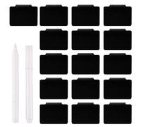 KINBOM 16 Piezas Porta Etiquetas, Etiquetas de Cesta Clip para Contenedores de Almacenamiento Portaetiquetas de Pizarra con 2 Marcadores para Cesta Despensa Caja de Organización