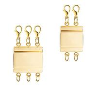 KINBOM 2 Piezas Cierres Magnéticos para Pulseras, Separador Magnético de Collar para Capas Pulido Conector de Múltiples Hilos de Joyería para Pulsera Collar en Capas Fabricación de Joyas (Oro)