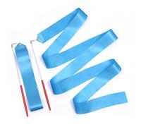 KINBOM 2 Piezas Cintas de Baile, 2 m Cinta Baile Giratoria Larga Cinta de Gimnasia para Cinta Baile Artistico de Niña Entrenamiento Fiesta, con Varita de Bailarina de Cinta (Cielo Azul)