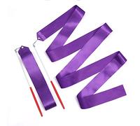 KINBOM 2 Piezas Cintas de Baile, 2 m Cinta Baile Giratoria Larga Cinta de Gimnasia Ritmica para Cinta Baile Artistico de Niña Entrenamiento Fiesta, con Varita de Bailarina de Cinta(Púrpura)