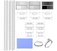 KINBOM 21 Piezas Ajustadores de Tamaño de Anillo, con Paño de Pulido Herramienta de Anillo Suelto Invisible Reductor de Tamaño Transparente para Anillos de Boda de Mujer