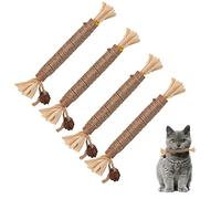 KINBOM 4 Piezas Juguetes para Masticar Gatos, Natural Juguetes de Palo De Menta Catnip Gatos Palitos Menta para Tratar a Los Gatos Lamer Gatos