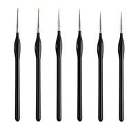 KINBOM 6 Piezas Pinceles y Brochas, Juego de Pinceles Pinceles Acrilico Miniature Paint Brushes para Pintura Acrílica Manualidades en Miniatura Pintura Al Óleo Acuarela (Negro, 3 Especificaciones)