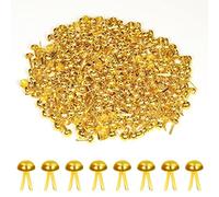 KINBOM 600 Piezas 8 x 15 mm Mini Brads, Clavijas de Cabeza Redonda Doradas Clavijas Divididas para Manualidades de Papel Álbumes de Recortes (Dorado)