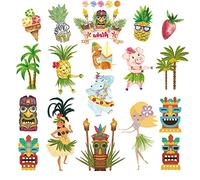KINBOM 8 hojas Pegatinas de Tatuajes Temporales, Tatuajes Temporales para Niños Infantiles Decoraciones de Fiesta de Cumpleaños de Luau Hawaiano Tatuajes Playa Flamenco Temporary Tattoos for Kids