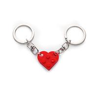 KINBOM Llavero de Corazón, Llavero Forma de Corazón Pequeño Heart Keychain Red Llavero de Corazón de Ladrillo para Parejas, 2 Piezas de Decoración de Corazón a Juego