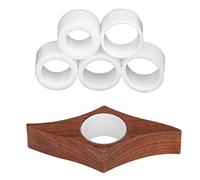 KINBOM Marcador de Pulgar, Natural Lectores de Libros de Nogal, con 5 Piezas, Diferentes Tamaños Anillos de Silicona, Soporte para Páginas de Libros para Marcadores Lectores Ratón de Biblioteca