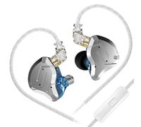 KINBOOFI KZ ZS10 Pro - Auriculares con Monitor de oído, Auriculares in Ear Monitor KZ HiFi con 4 armaduras equilibradas y 1 Controladores dinámicos para músico de batería (Azul con micrófono)