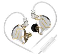 KINBOOFI KZ ZS10 Pro IEM in Ear Monitor, 4BA 1DD KZ Headphone Multi Driver in Ear Earphone IEM on Stage Monitor for Singer Guitarist Drummer(Oro, con micrófono)