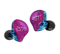 KINBOOFI KZ ZST - Auriculares intraurales híbridos con Doble Controlador equilibrado de Color, Auriculares HiFi y Graves (Morado, con micrófono)