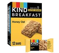 KIND Desayuno, barra de aperitivos saludables, avena y miel, barras de desayuno sin gluten, 100% granos integrales, paquetes de 1.7 onzas (6 unidades)