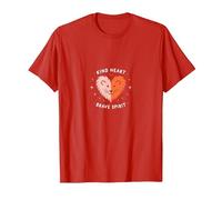 Kind Heart Brave Spirit Lion Inspiracional, jardín de Infantes Camiseta, Hombre, Rojo, S