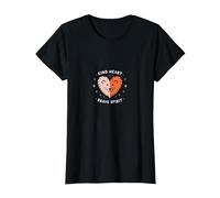 Kind Heart Brave Spirit Lion Inspiracional, jardín de Infantes Camiseta, Mujer, Negro, XL